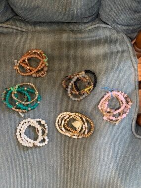Bead bracelets 6 pairs